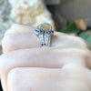 SJ3095 - Opal, Blue Sapphire with Cubic Zirconia Ring set in Silver Settings