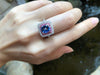 SJ1619 - Blue Sapphire with Pink Sapphire and Diamond Ring Set in 18 Karat White Gold