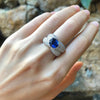 SJ1591 - Blue Sapphire with Diamond Ring Set in 18 Karat White Gold Settings