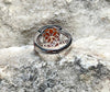 SJ6176 - Fire Opal with Orange Sapphire and Diamond Ring in 18 Karat White Gold Settings