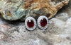 SJ1731 - Ruby with Diamond Earrings Set in 18 Karat White Gold Settings