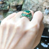 SJ2475 - Emerald, Tsavorite and Diamond Ring Set in 18 Karat Gold Settings