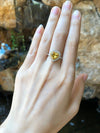SJ2546 - Heart Shape Yellow Sapphire with Diamond Ring Set in 18 Karat White Gold