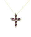 SJ2949 - Cabochon Ruby with Diamond Pendant set in 18 Karat Gold Settings