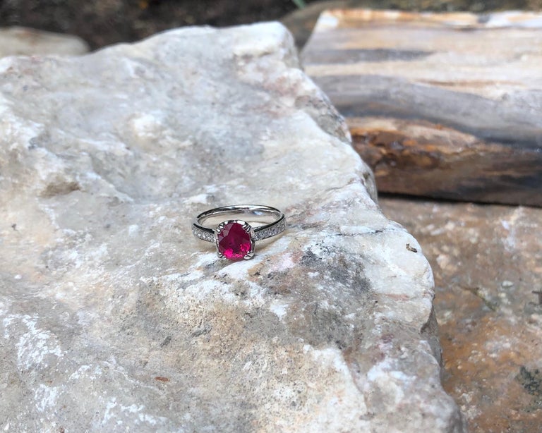 SJ1706 - Ruby with Diamond Ring Set in Platinum 950 Settings