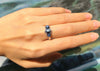 JR0040O - Blue Star Sapphire & Diamond Ring Set in 18 Karat White Gold Setting