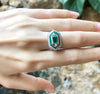 SJ3111 - Emerald with Diamond Ring Set in 18 Karat White Gold Settings