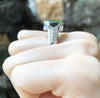 SJ2288 - Peridot with Diamond Ring Set in 18 Karat White Gold Settings