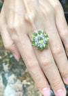SJ3030 - Peridot with Cubic Zirconia Ring set in Silver Settings
