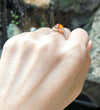 SJ2834 - Cabochon Fire Opal with Diamond Ring Set in 18 Karat White Gold Settings