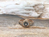 SJ1546 - Light Green Sapphire with Brown Diamond Ring Set in 18 Karat Rose Gold Settings