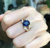 SJ6064 - Blue Sapphire with Diamond Ring Set in 18 Karat Gold Settings