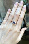 SJ2272 - Cushion Blue Sapphire with Diamond Ring Set in 18 Karat Rose Gold Settings