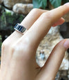 SJ1698 - Baguette Blue Sapphire Band Ring Set in 18 Karat White Gold Settings