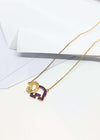 SJ2965 - Yellow Sapphire with Ruby Necklace Set in 18 Karat Gold Settings