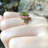 SJ3267 - Peridot with Pink Sapphire Ring Set in 18 Karat Rose Gold Settings
