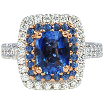 SJ2373 - Blue Sapphire 2.14 Carat, Blue Sapphire, Diamond Ring in 18 Karat Gold