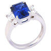 SJ2353 - GRS Certified Blue Sapphire 4.55 cts with Diamond 1.07 cts Ring in Platinum900