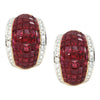 SJ2326 - Ruby 14.78 Carat with Diamond 1.43 Carat Earrings in 18 Karat Gold Settings