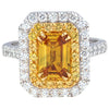 SJ3013 - Yellow Sapphire with Diamond Ring Set in 18 Karat White Gold Settings