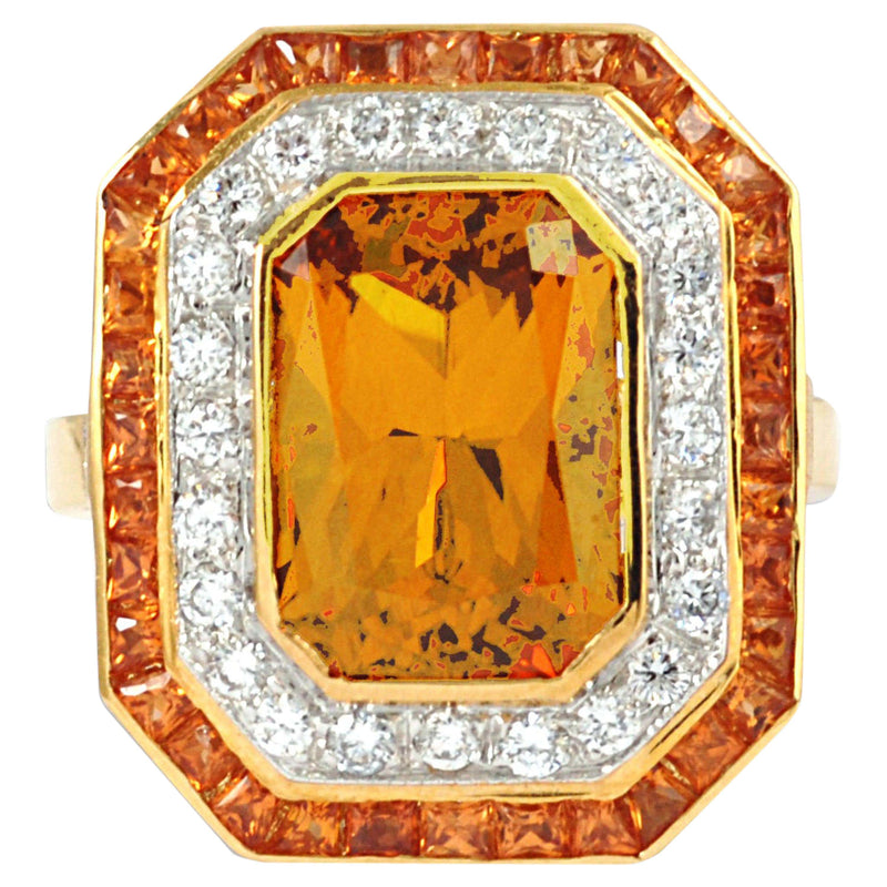 SJ6272 - Yellow Sapphire, Diamond Ring Set in 18 Karat Gold Settings