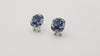SJ1186 - Blue Sapphire with Diamond Earrings Set in 18 Karat White Gold Settings