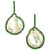 JE0585R - Freshwater Pearl with Tsavorite Earrings Set in 18 Karat White Gold