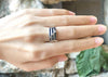 SJ6043 - Blue Sapphire with Cubic Zirconia Ring set in Silver Settings
