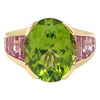 SJ3105 - Peridot, Pink Sapphire with Diamond Ring Set in 18 Karat Gold Settings