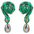 JED4871 - Tahitian South Sea Pearl, Yellow Sapphire & Brown Diamond Snake Earrings in 18K White Gold