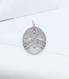 SJ2519 - Pink Sapphire and Diamond Pendant Set in 18 Karat White Gold Settings