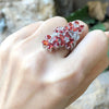 SRTE5265D - Orange Sapphire & Cubic Zirconia Ring set in Silver Settings