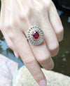 JR0383T - Ruby & Diamond Ring Set in 18 Karat Gold Setting