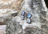 SJ1377 - Moonstone with Blue Sapphire Earrings Set in 18 Karat White Gold Settings