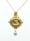 SJ1406 - South Sea Pearl with Diamond Pendant / Brooch Set in 18 Karat Gold Settings