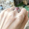 SRP5547A - Orange Sapphire & Cubic Zirconia Ring set in Silver Settings