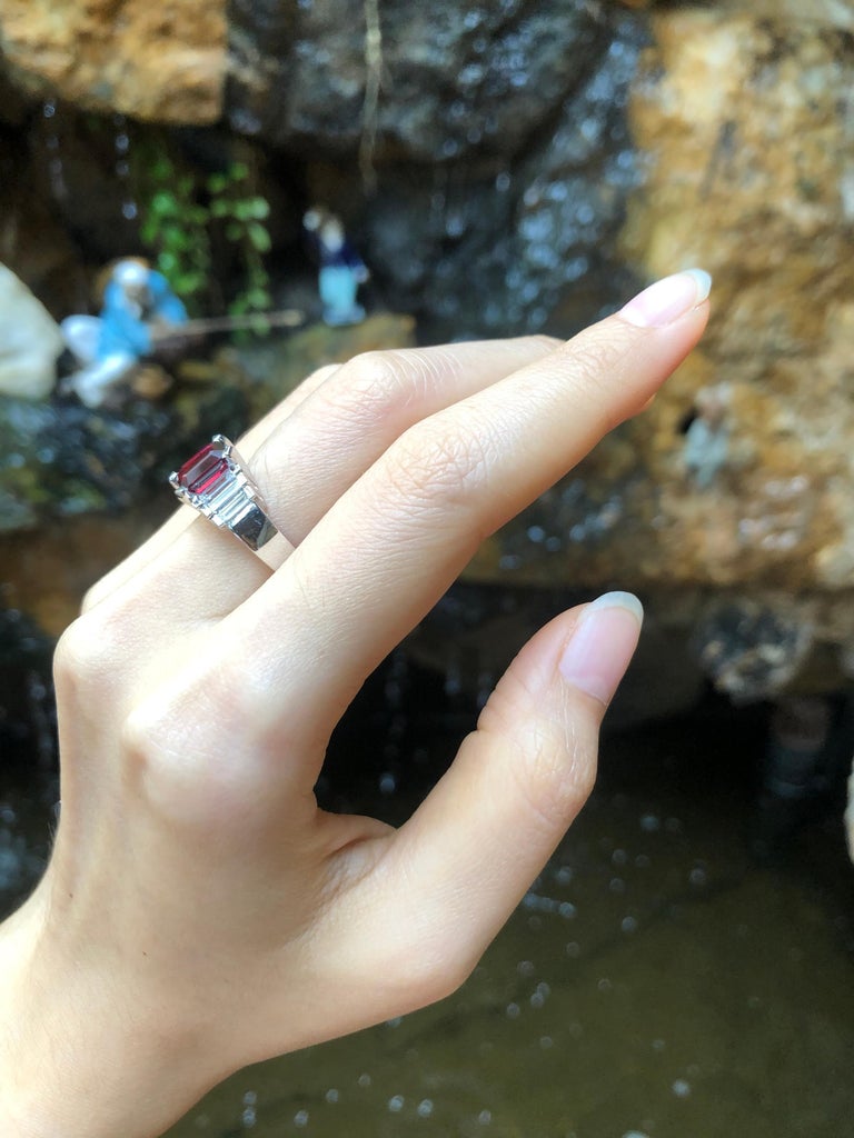 SJ6140 - GIA Certified 2 Cts Ruby with Diamond Ring Set in Platinum 950 Settings