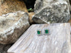 SJ1599 - Emerald with Diamond Earrings Set in 18 Karat White Gold Settings