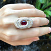 SJ1446 - Ruby with Diamond Ring Set in 18 Karat Gold Settings