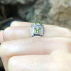 SJ3027 - Peridot with Cubic Zirconia Ring set in Silver Settings