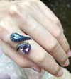 SJ1713 - Amethyst, Blue Topaz, Yellow Sapphire, Blue Sapphire Ring in 18 Karat White Gold