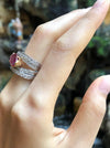 SJ1439 - Ruby with Diamond Ring Set in 18 Karat White Gold Settings