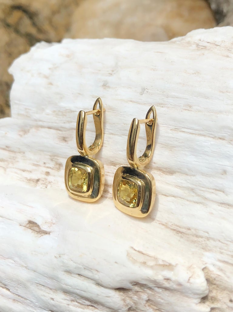 SJ6170 - Yellow Sapphire Earrings Set in 18 Karat Gold Settings