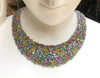 SJ1595 - Muti-Color Sapphire with Tsavorite Star Necklace Set in 18 Karat White Gold