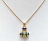 SJ1906 - Blue Sapphire, Emerald and Diamond Pendant Set in 18 Karat Gold Settings