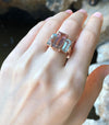 SJ1966 - Morganite with Aquamarine Ring Set in 18 Karat Rose Gold Settings