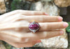 SJ2512 - Ruby with Diamond  Ring Set in 18 Karat Gold Settings