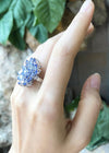 SJ3072 - Tanzanite with Cubic Zirconia Ring set in Silver Settings