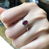 SJ6155 - Certified Unheated Ruby with Diamond Ring Set in Platinum 950 Settings