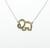 SJ6387 - Tsavorite and Yellow Sapphire Elephant Necklace set in Silver Settings